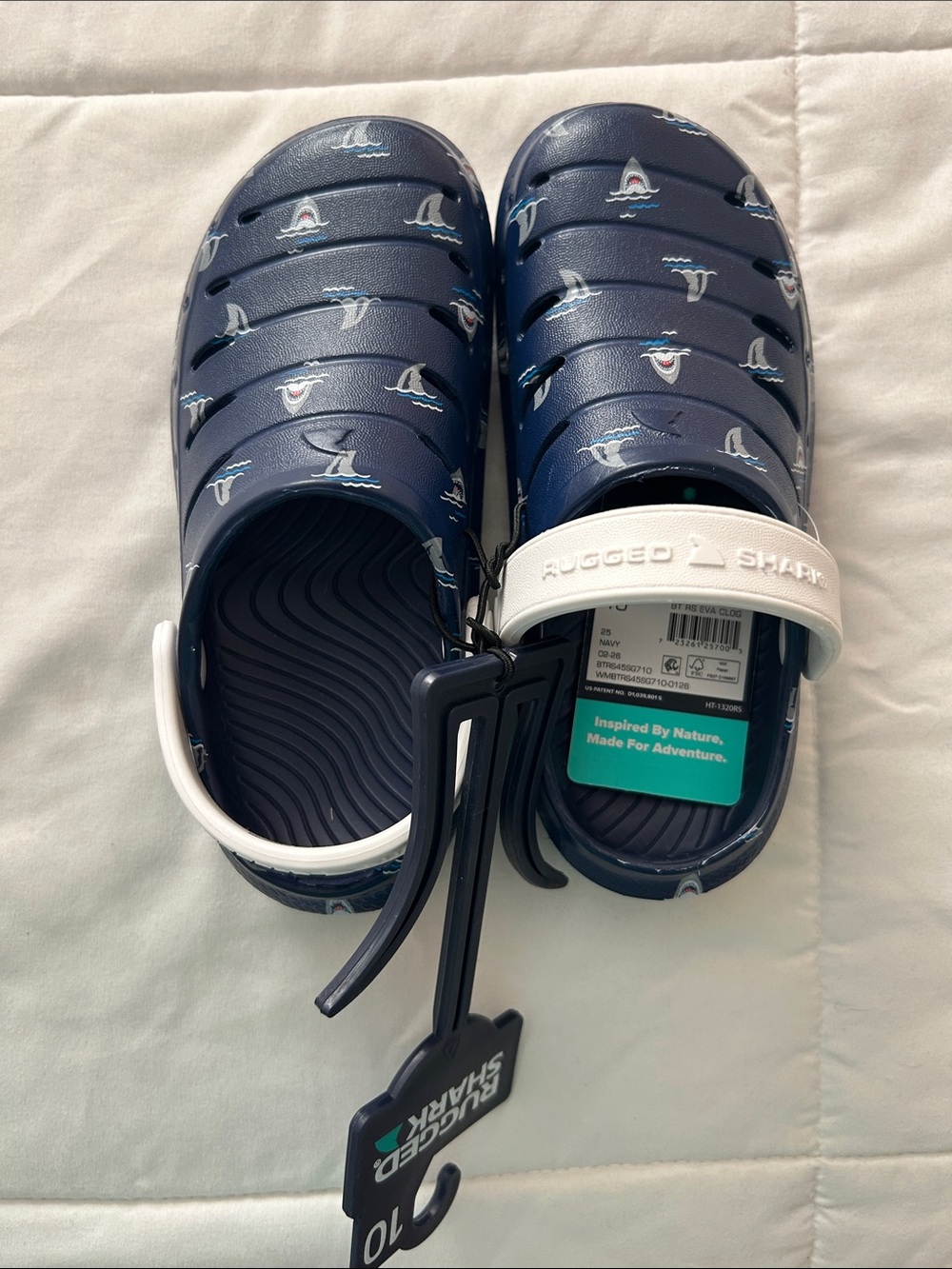 Rugged Shark Kids' Navy Shark-Print Sandal Clogs